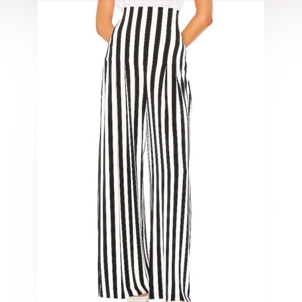 Norma Kamali Monochrome Striped pants